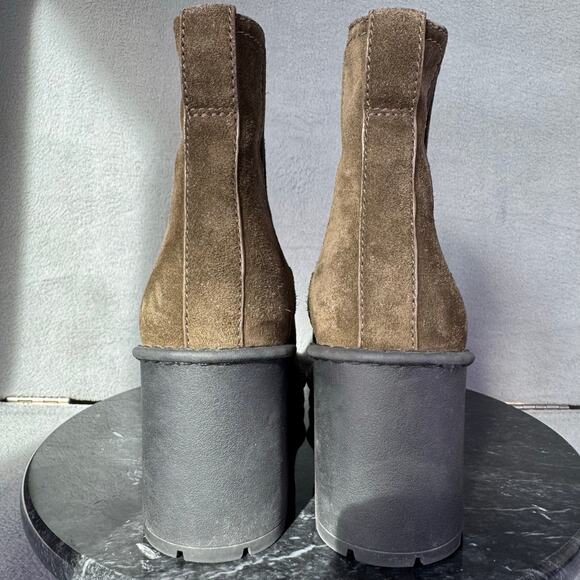 Vince Henderson Water Resistant Green Suede Chelsea Ankle Boot Size 8.5M US - Picture 4 of 9